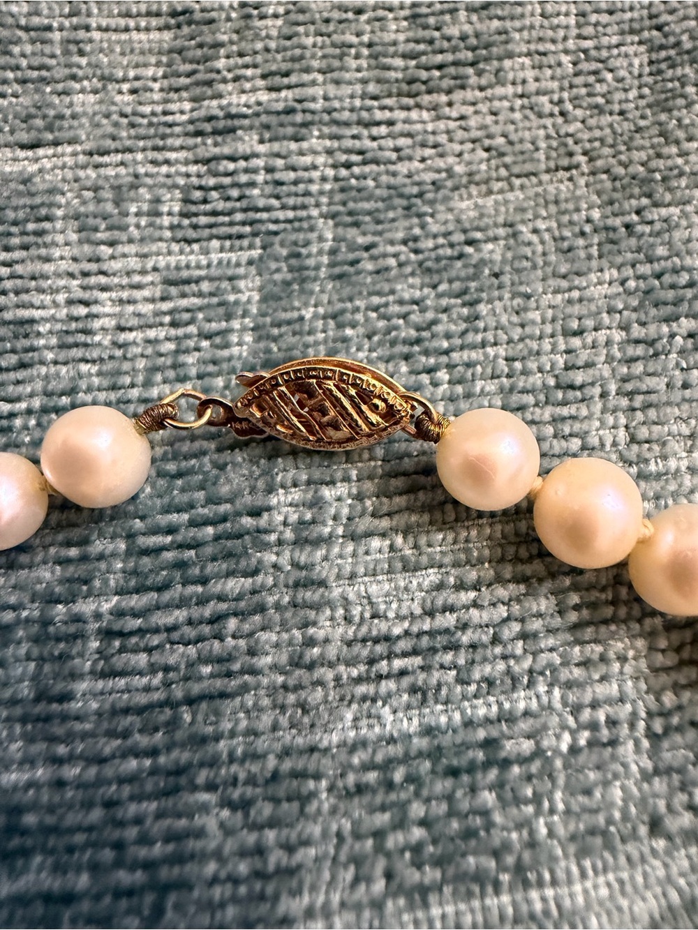Vintage 14K Yellow Gold Akoya Cultured Pearl Necklace & Bracelet Set Signed WBO - Picture 8 of 15